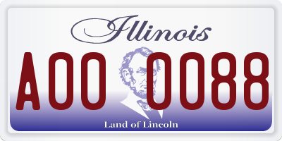 IL license plate A000088