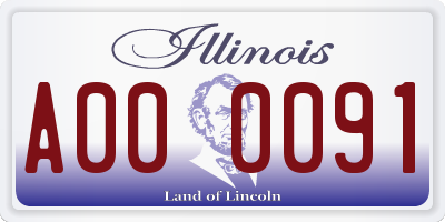 IL license plate A000091