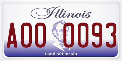 IL license plate A000093