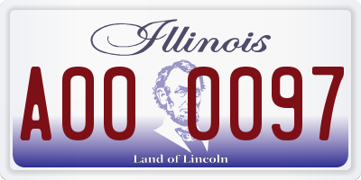IL license plate A000097