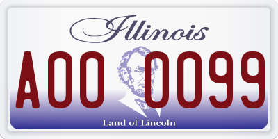 IL license plate A000099