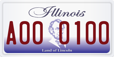 IL license plate A000100