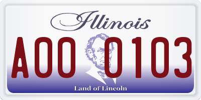 IL license plate A000103