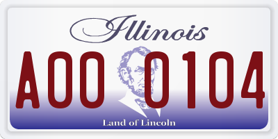 IL license plate A000104