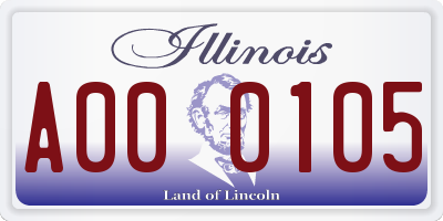 IL license plate A000105