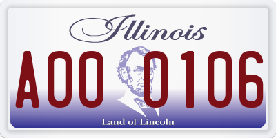 IL license plate A000106