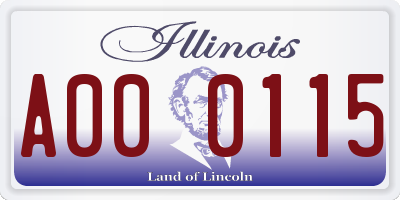 IL license plate A000115