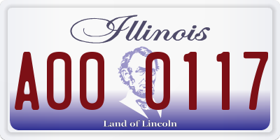 IL license plate A000117