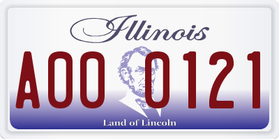 IL license plate A000121