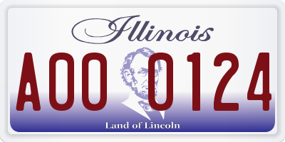 IL license plate A000124