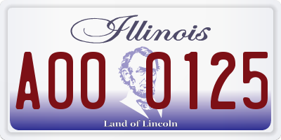 IL license plate A000125