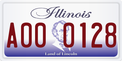 IL license plate A000128