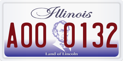 IL license plate A000132