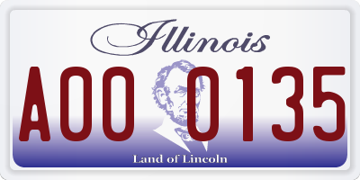 IL license plate A000135