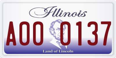 IL license plate A000137