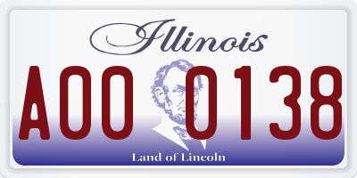 IL license plate A000138