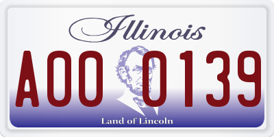 IL license plate A000139