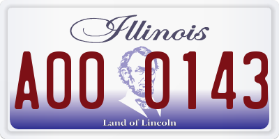 IL license plate A000143