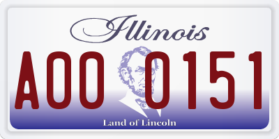 IL license plate A000151