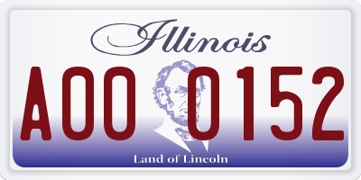 IL license plate A000152