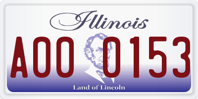 IL license plate A000153