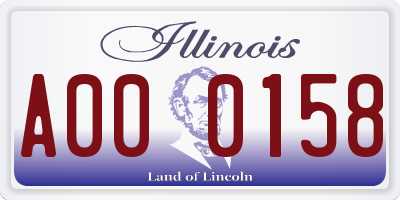 IL license plate A000158