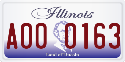 IL license plate A000163