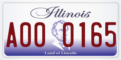 IL license plate A000165