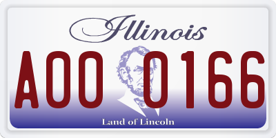 IL license plate A000166