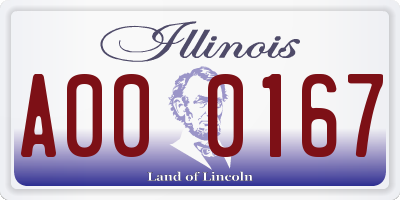 IL license plate A000167