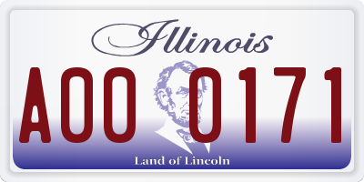 IL license plate A000171