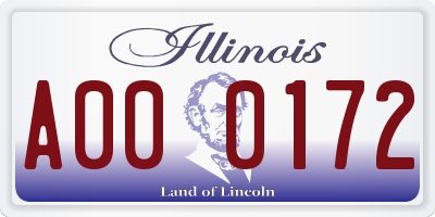 IL license plate A000172