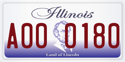 IL license plate A000180