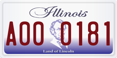 IL license plate A000181