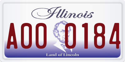 IL license plate A000184