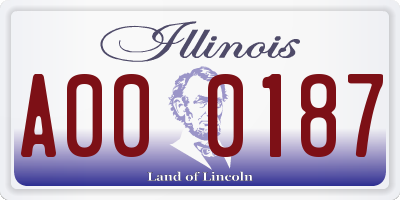 IL license plate A000187