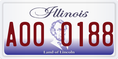 IL license plate A000188