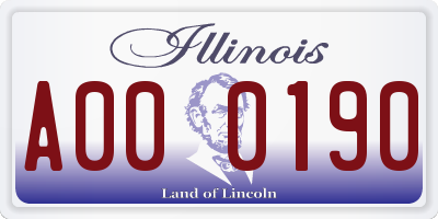 IL license plate A000190
