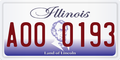 IL license plate A000193