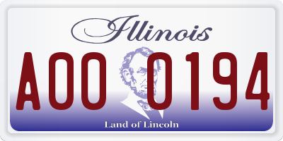 IL license plate A000194