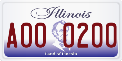 IL license plate A000200