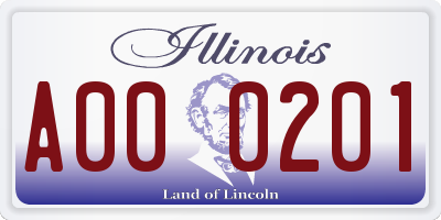 IL license plate A000201