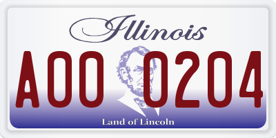 IL license plate A000204