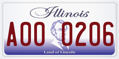 IL license plate A000206