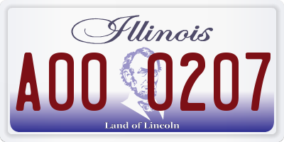 IL license plate A000207