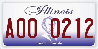 IL license plate A000212