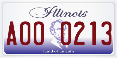 IL license plate A000213