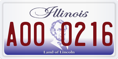 IL license plate A000216