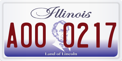 IL license plate A000217