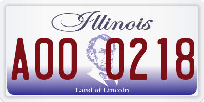 IL license plate A000218